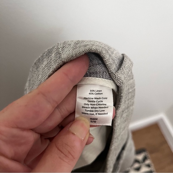 TALBOTS Signature Linen Blend Heather Gray Mid Rise Trouser Pants Size 10 - Picture 8 of 8